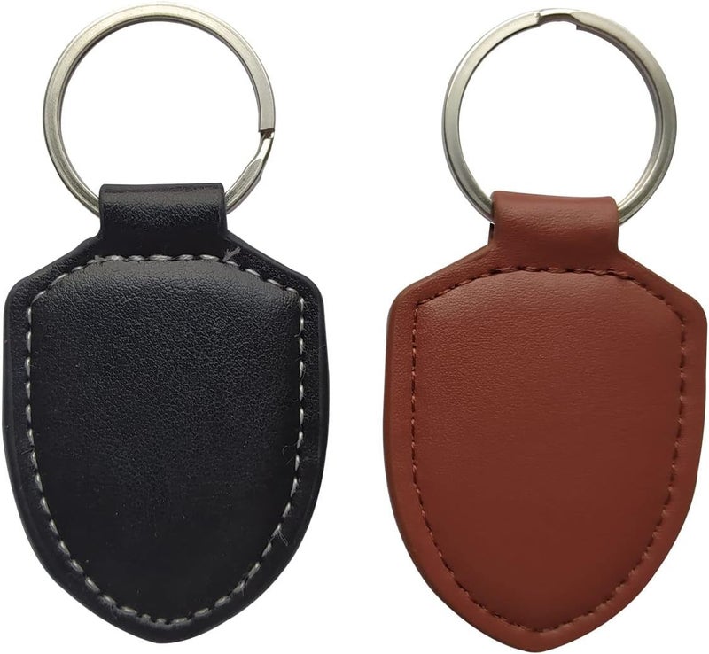 hecere Genuine Leather RFID Key Fob Tag Proximity ID T5577 Programmable Rewritable for Access Control 1pcs/lot (Black ID Keychain, Square) - Image 3